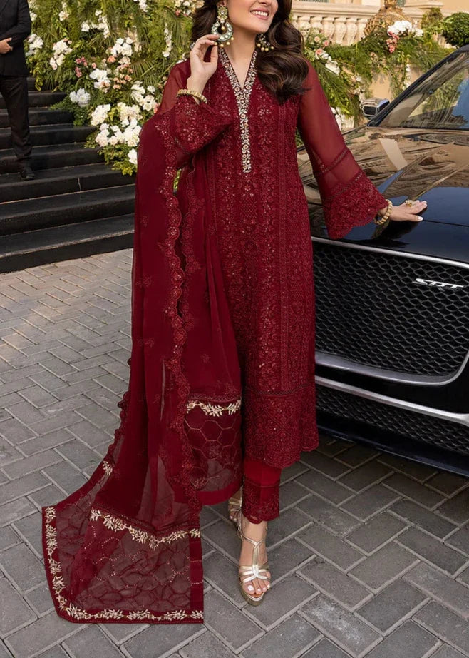 SMT S813-Embroidered 3PC Lawn with Embroidered Chiffon Dupatta.