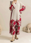 SMT W907 - Digital Printed 3pc Karandi Dress With Digital Printed Karandi Shawl.