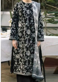 SMT W742-Embroidered 3pc Marina Dress With Printed Shawl.